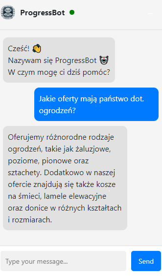 Przykład rozmowy z botem