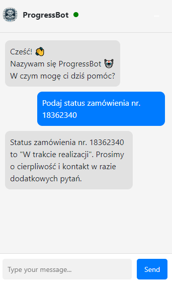 Przykład rozmowy z botem